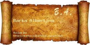 Barka Albertina névjegykártya